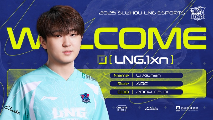 LNG官方:ADC选手1xn正式加盟!全新的赛季与我们同心协力